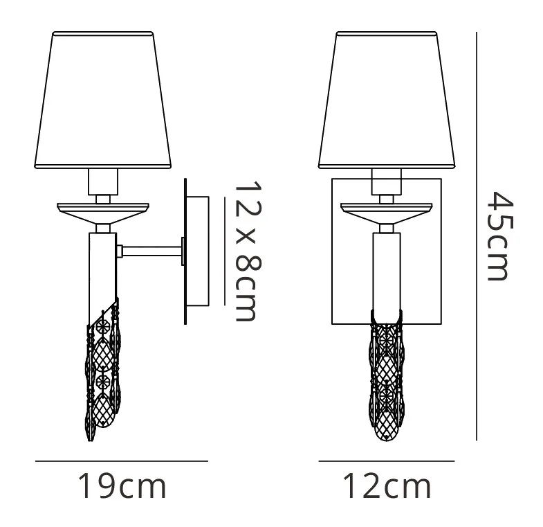 M3884/S/CS  Tiffany AB Crystal Switched Wall Lamp 1+1 Light